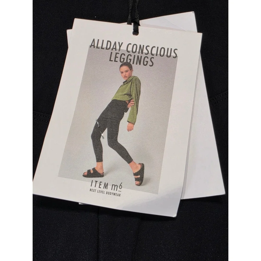 Allday Conscious Compression Leggings Black High Rise Shapewear Women Size M NEW